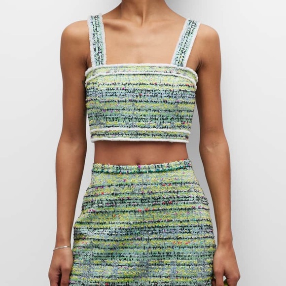 Le Superbe Tweed crop Top Zipper Back, Le Superbe Beach Tweed Crop Top - Picture 4 of 9